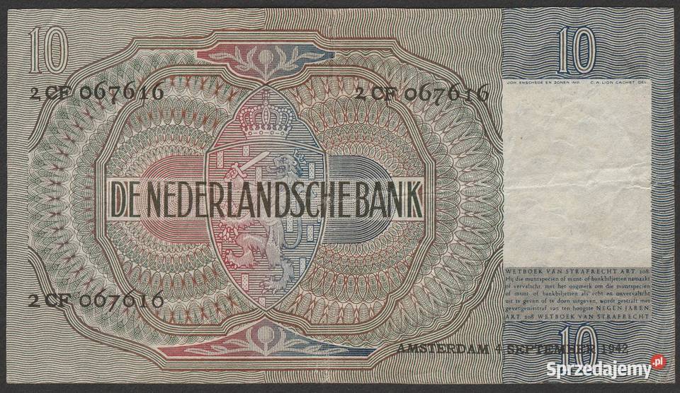 Holandia 10 guldenów 1942 2 CF łódzkie Łódź sprzedam