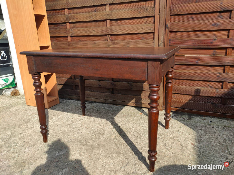 Stół drewniany toczone nogi antyk vintage Warszawa