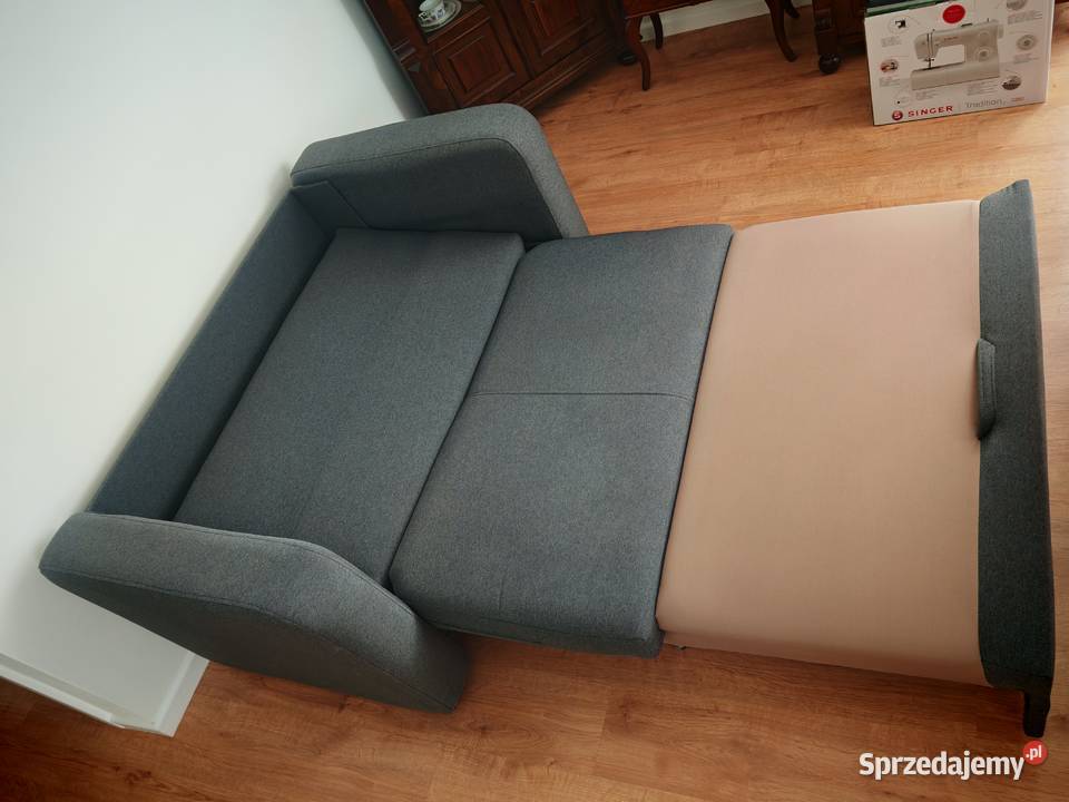 Sofa kanapa rozkładana 2 osobowa ciemny szary Gorzów Wielkopolski