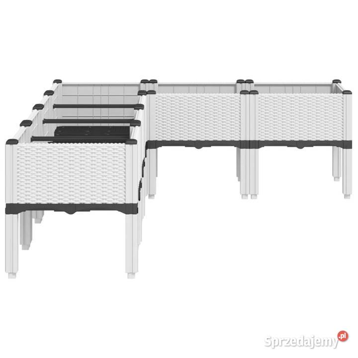 Donica ogrodowa z nóżkami biała 160x120x42 PP Warszawa
