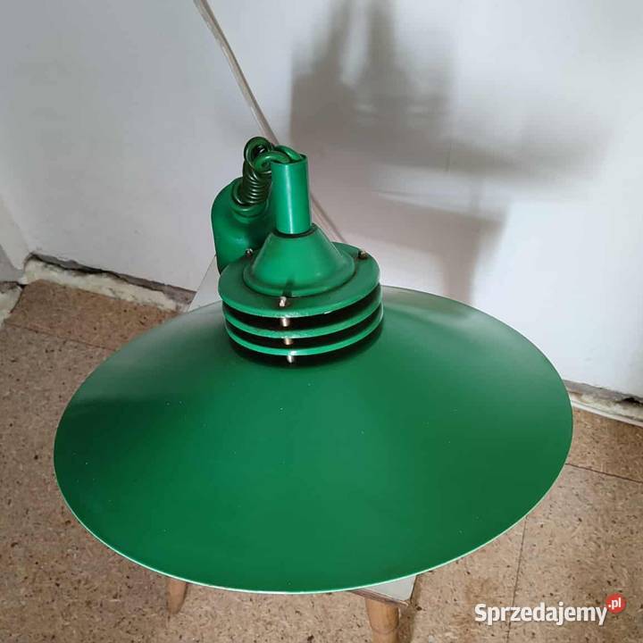 Lampa wisząca zielona metalowa loft PRL pomorskie