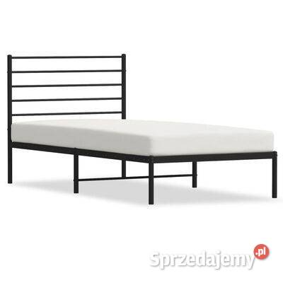 vidaXL Metalowa rama łóżka z wezgłowiem czarna Warszawa