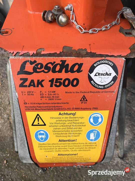 Rozdrabniacz rębak do gałęzi LESCHA ZAK 1500 Rozdrabniacze sprzedam