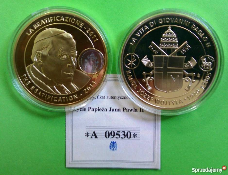JAN PAWEŁ II Papież 50 BANKNOT Medal Olbrzym śląskie Katowice sprzedam