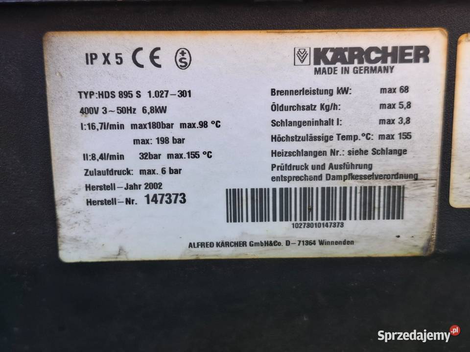 Myjka Gorąco wodna KARCHER HDS 895 S Gwarancja Radom