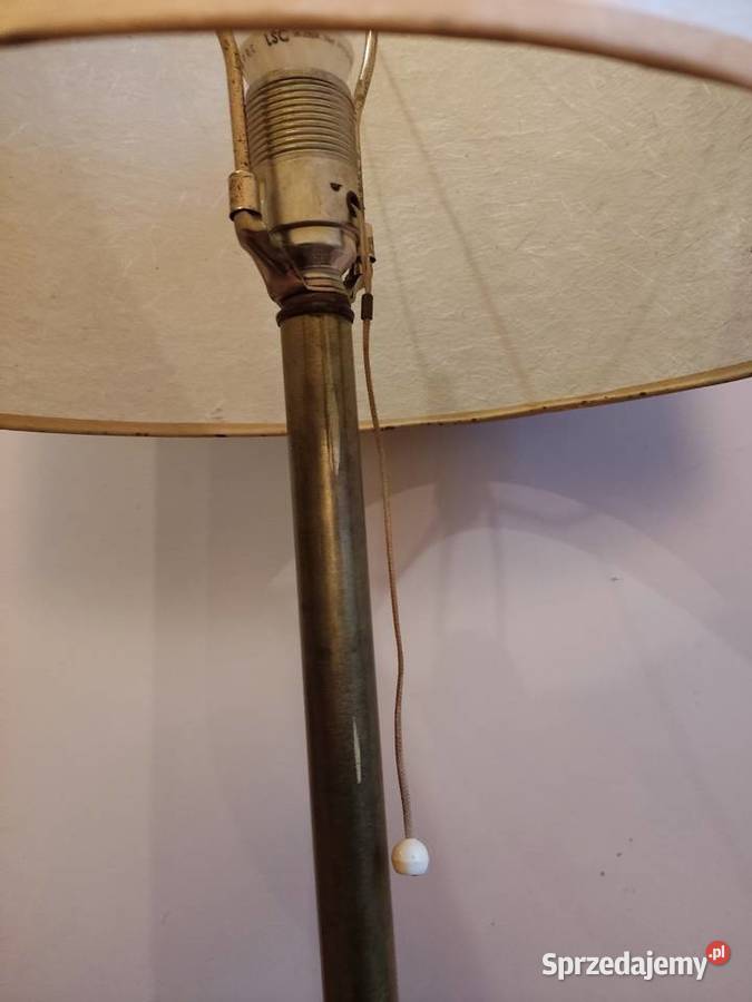 Lampa stara stołowa z abażurem Głuchołazy