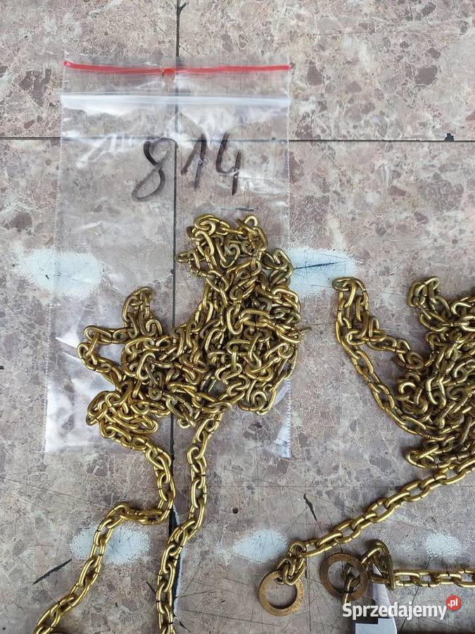 814 Łańcuchy łańcuszki 2 starego zegara mosiądz Tczew