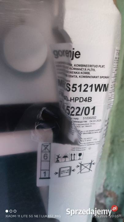 NOWA Kuchenka Gorenje MEKS5121WM Fabrycznie 50cm Blachownia