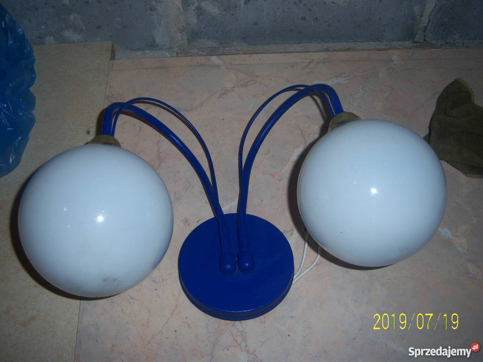 Lampa kinkiet niebieski podwójny polski