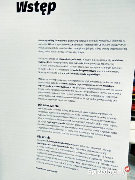 Writing for matura Polonsky książki kursy Warszawa
