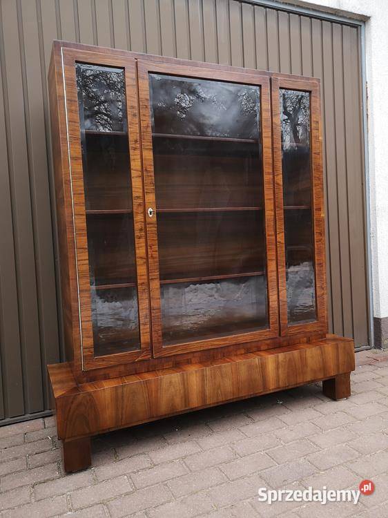 Witryna Biblioteka ARTDECO Orzech Zgrabna Stara Swarzędz