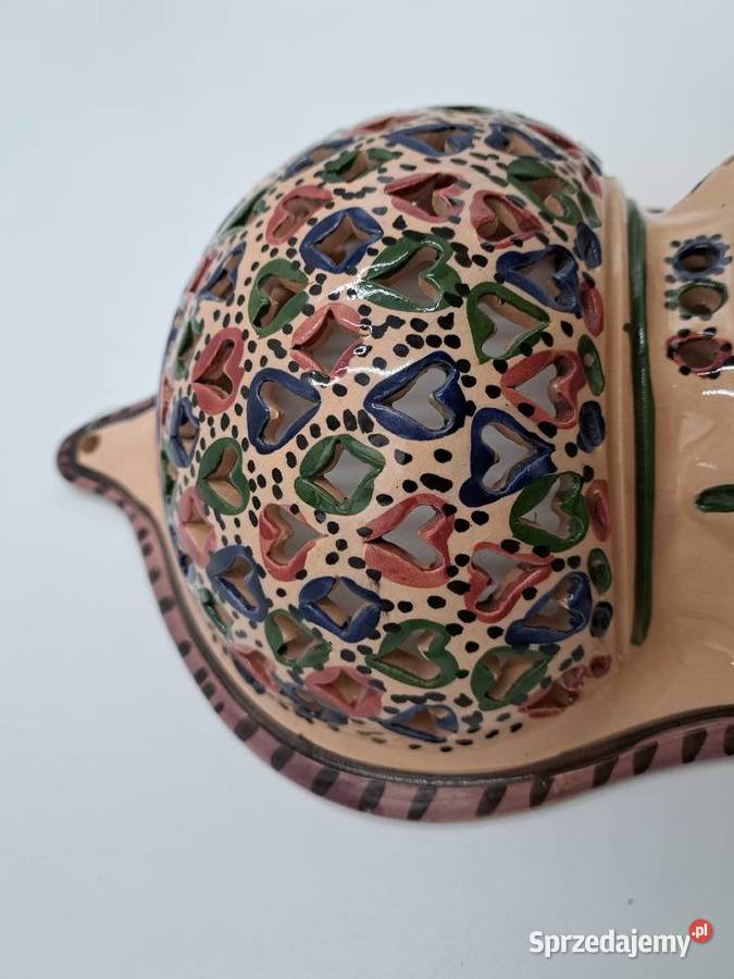 Kinkiet świecznik ceramiczny ścienny ażurowy Olkusz