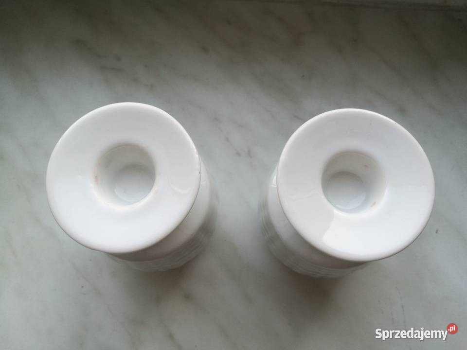 Porcelitowe świeczniki białe Choszczno