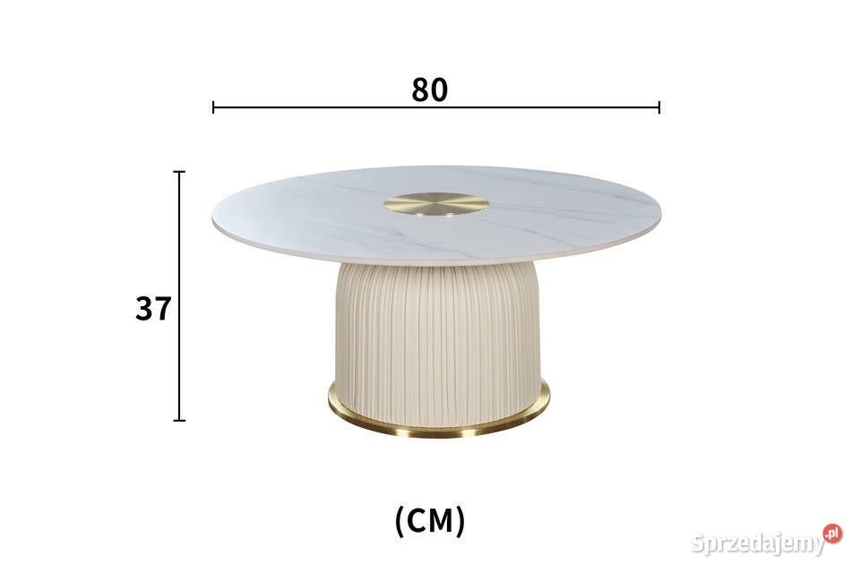 Złoty stolik kawowy Premium Nadia z kamiennym Nowy Sącz