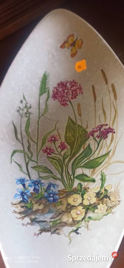 Patera owalna Z motylkiem trawami ziołami Gdańsk