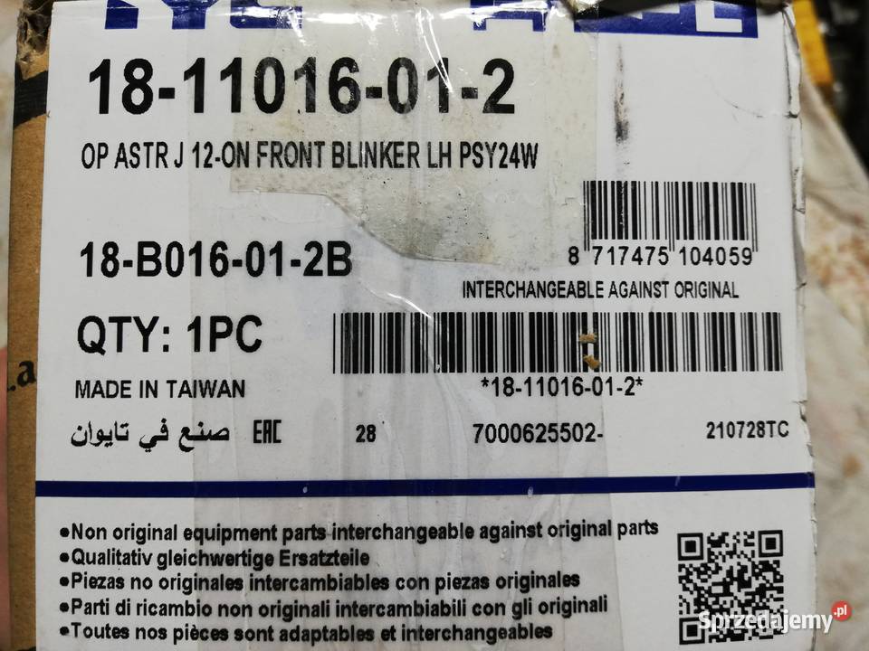 Kierunkowskaz przód opel astra j lewa strona śląskie Katowice