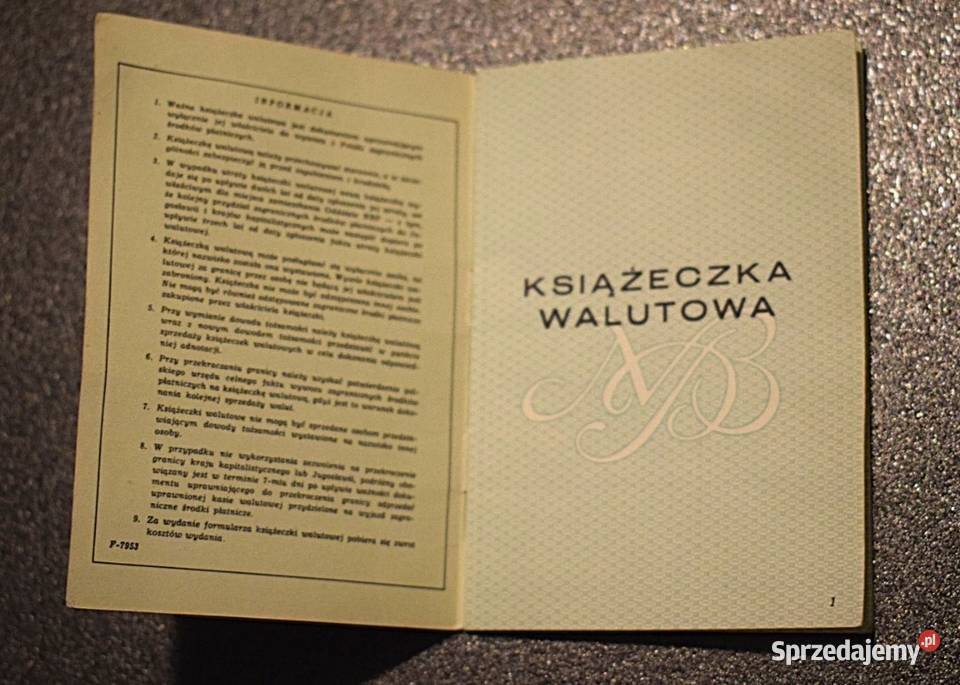 Książeczka Walutowa z lat 80 tych Chełmno