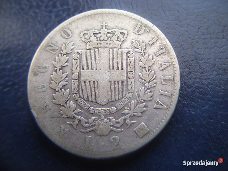 Stare monety 2 lir 1863 Włochy srebro sprzedam