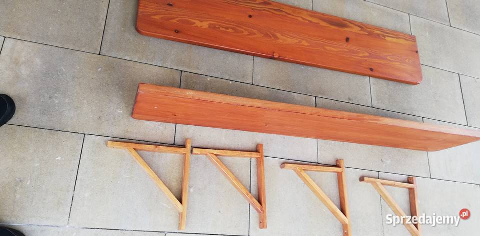 Półka drewniana długa solidna regał na książki Garwolin