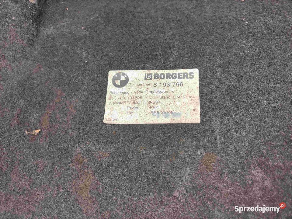 Osłona wnęki bagażnika prawej stronie BMW E46 osobowe