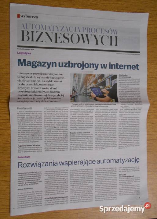 Automatyzacja procesów biznesowych Gazeta Rok wydania 2021 Pozostałe Parczew