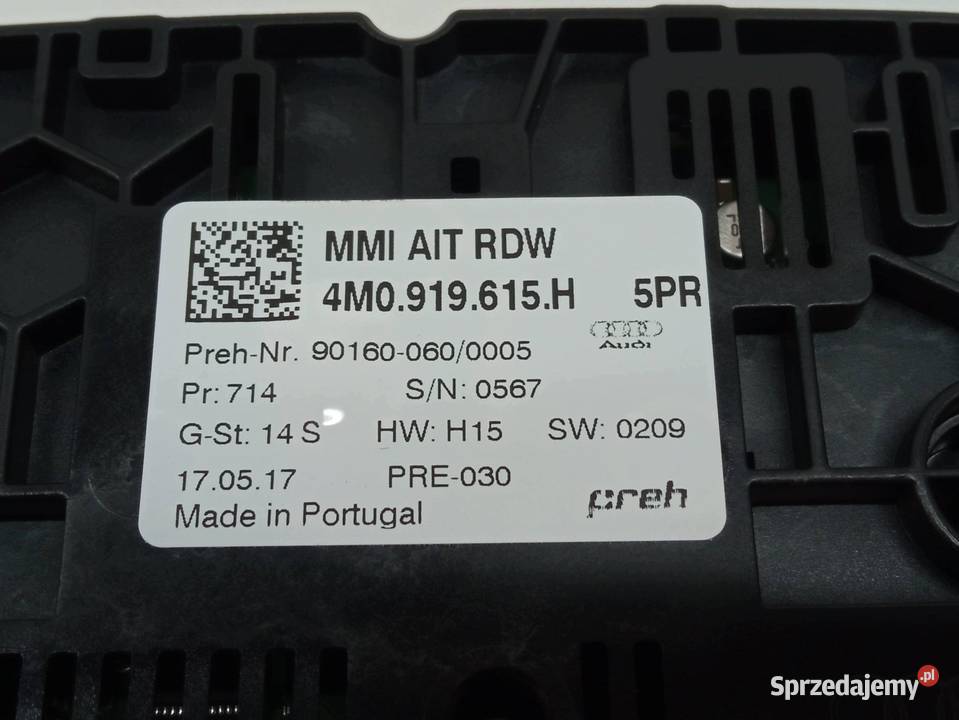 PANEL STEROWANIA MMI TOUCHPAD 4M0919615H Audi Q7