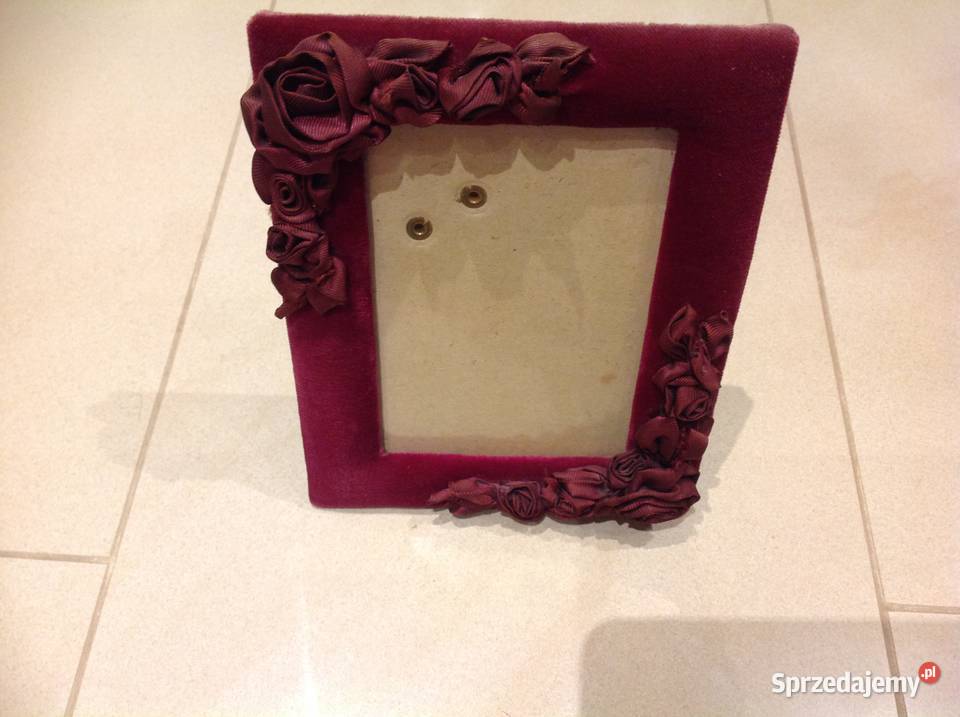 Ramka na Zdjęcie Bordowa Aksamit Nowa Sól