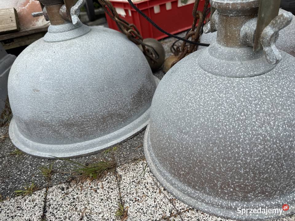 3 stare lampy industrialne wielkie solidne z Długopole-Zdrój