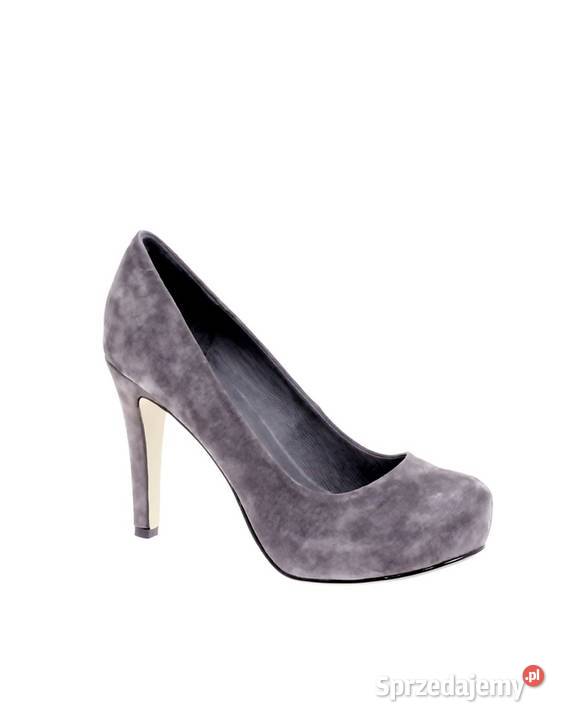 Asos Klasyczne szpilki szare Skóra naturalna Jasło sprzedam