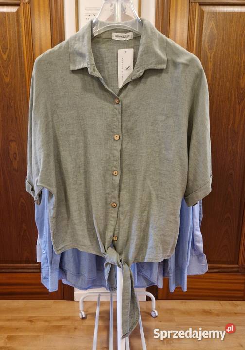Koszula Collection L XL nowa z metką lniana zielony Lublin