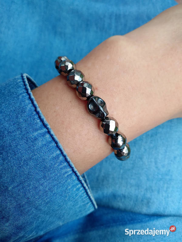 Damska bransoletka z Hematytu srebrnego z Kielce