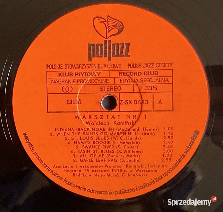 Wojciech Kamiński Warsztat 1 Klub Płytowy PSJ płyta winylowa zachodniopomorskie Szczecin