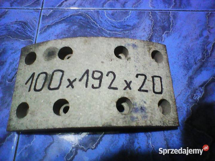 OKŁADZINY HAMULCOWE 100 x 192 x 20 Tir Przyczepa Rogoźnik sprzedam