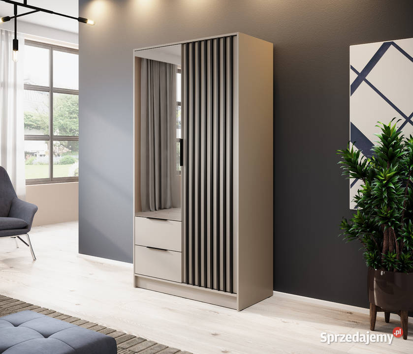 Szafa 105 z lustrem i lamelami kolor KASZMIR Oleśnica