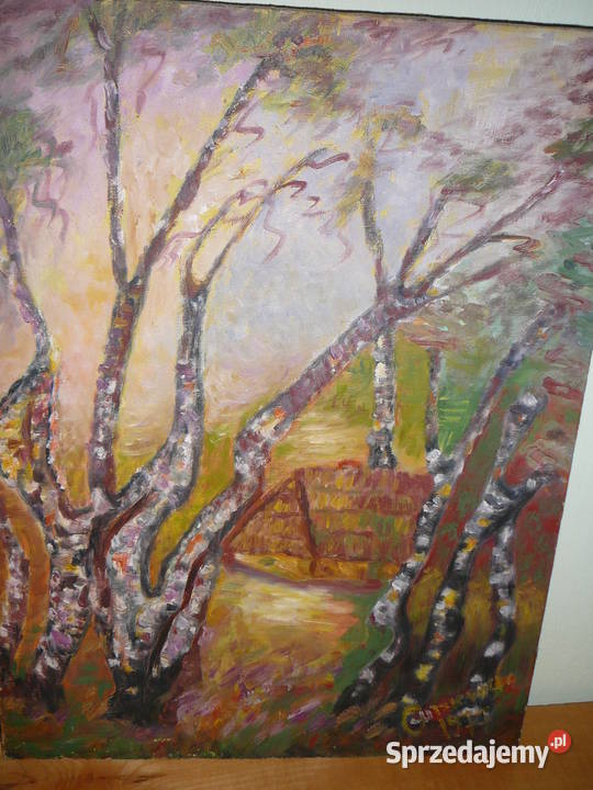 obraz olejny przedstawiający brzozę Warszawa