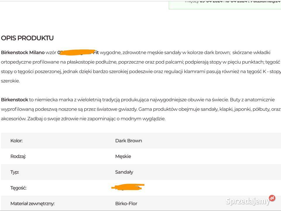 Brązowe Sandały Męskie BIRKENSTOCK 39 skórzane 25cm Nowa Sól