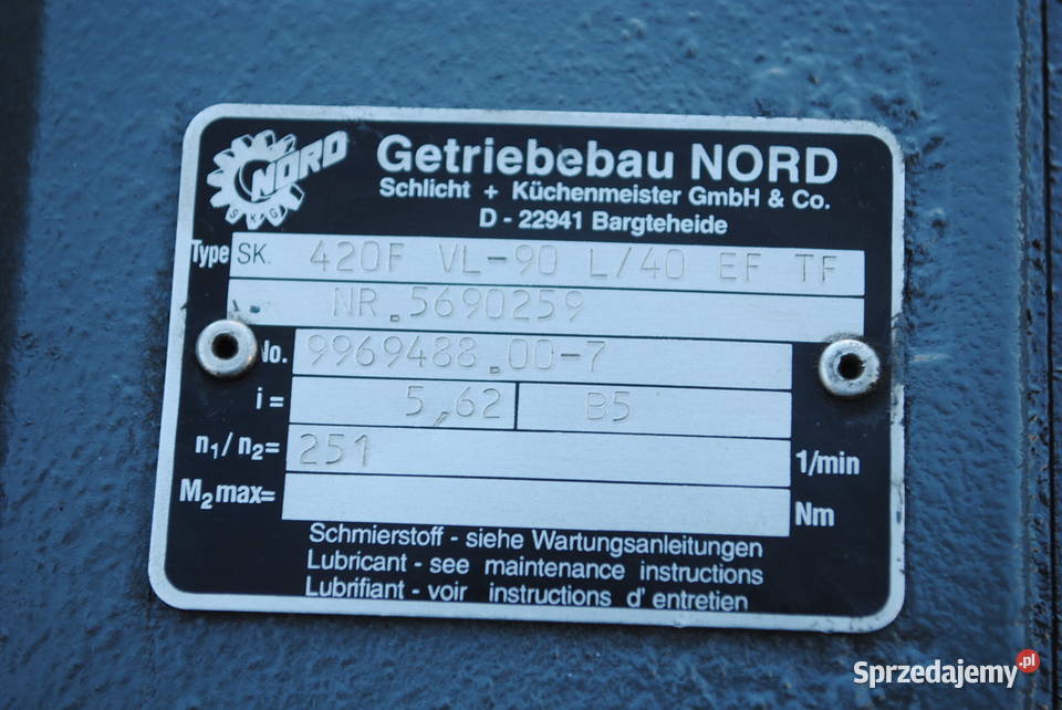 Motoreduktor kołnierzowy 22kw 251obrmin NORD Kargowa