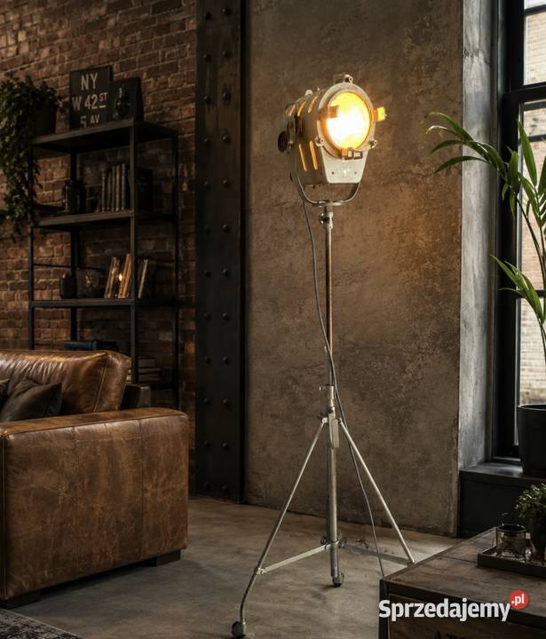 Biały Kruk lampa filmowa PRL 1963 loft vintage Poznań