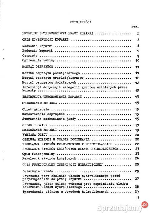 Koparka Waryński k 408 instrukcja obsługi Stalowa Wola