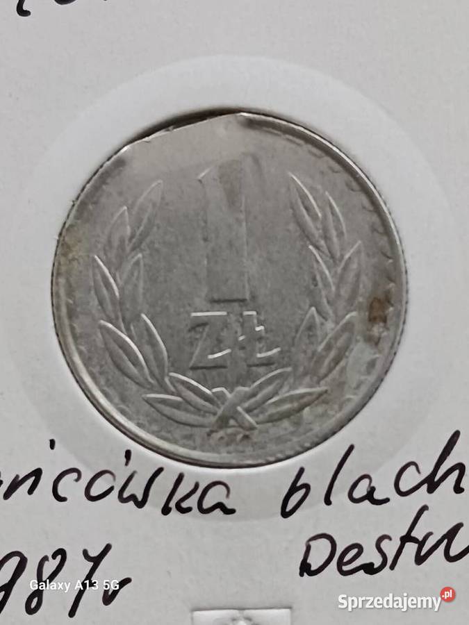 1 Złoty 1987 r Destruktkońcówka blachyrzadkość wielkopolskie Konin