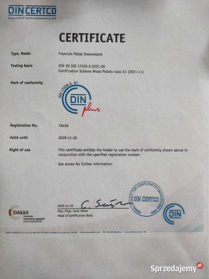 Pellet DĘBOWY Drewnoland6 mm certyfikat DIN PLUS Sieniawa