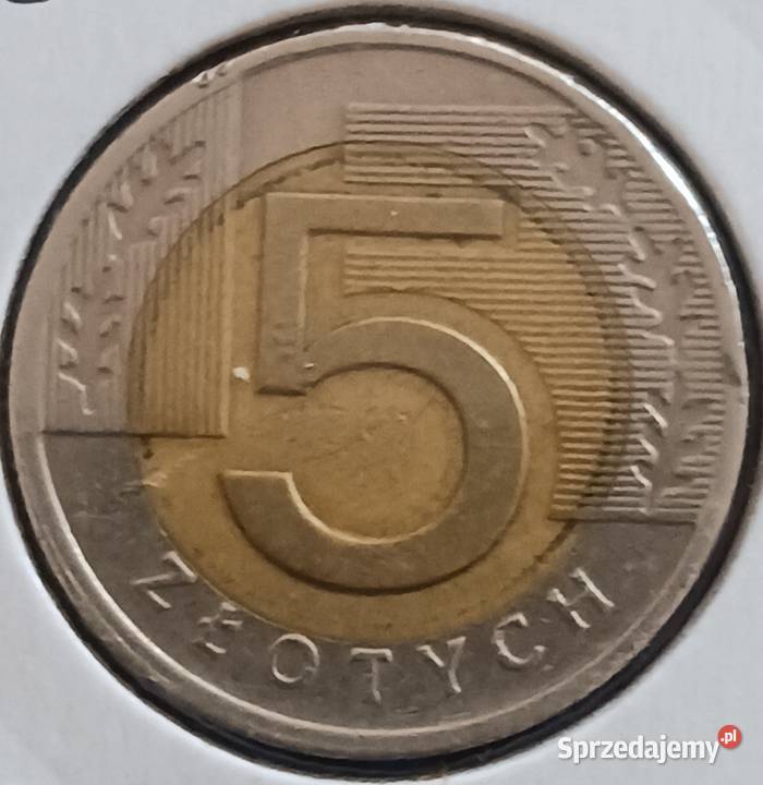 5 złotych 1994 r Destrukt skrętka przesunięcie Numizmatyka Konin