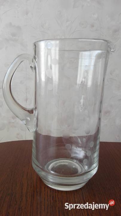 Dzbanek duży szlif ręczny stare szkło PRL podlaskie