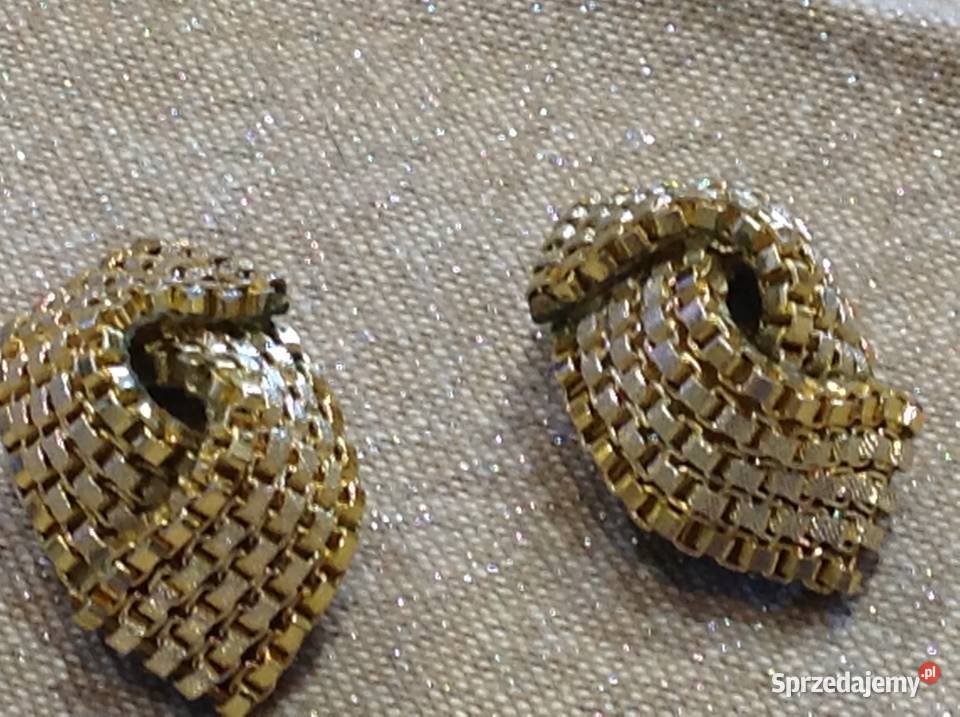 Duże Złote Klipsy Vintage do Uszu Dla kobiet sprzedam