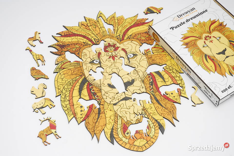 Puzzle Drewniane Premium EKO Układanka LEW Wiek od 6 Łódź