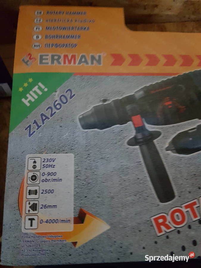 MŁOTOWIERTARKA 2602 ERMAN 4 FUNKCJE 2500 SDS Głogowa