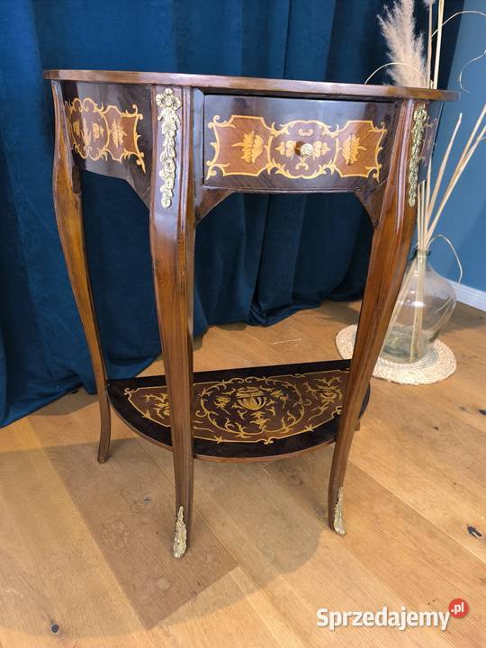 Piękna unikalna konsolka intasjowana przyścienna