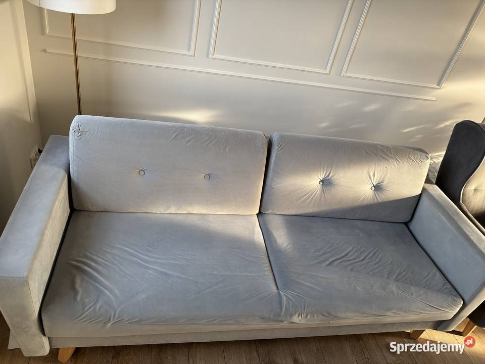 Sofa z fotelem i pufa Zestaw wypoczynkowy