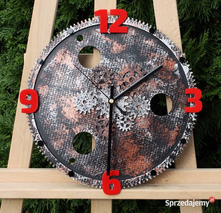 Zegar koło zębate 30 Scrap Metal Art Patyna Loft metal Dębica
