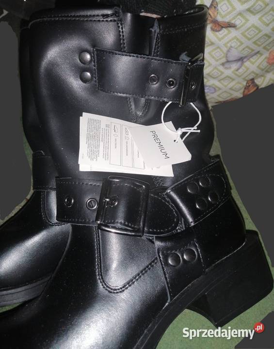 Nowe SKÓRZANE buty botki bikery motocyklowe na Leszno